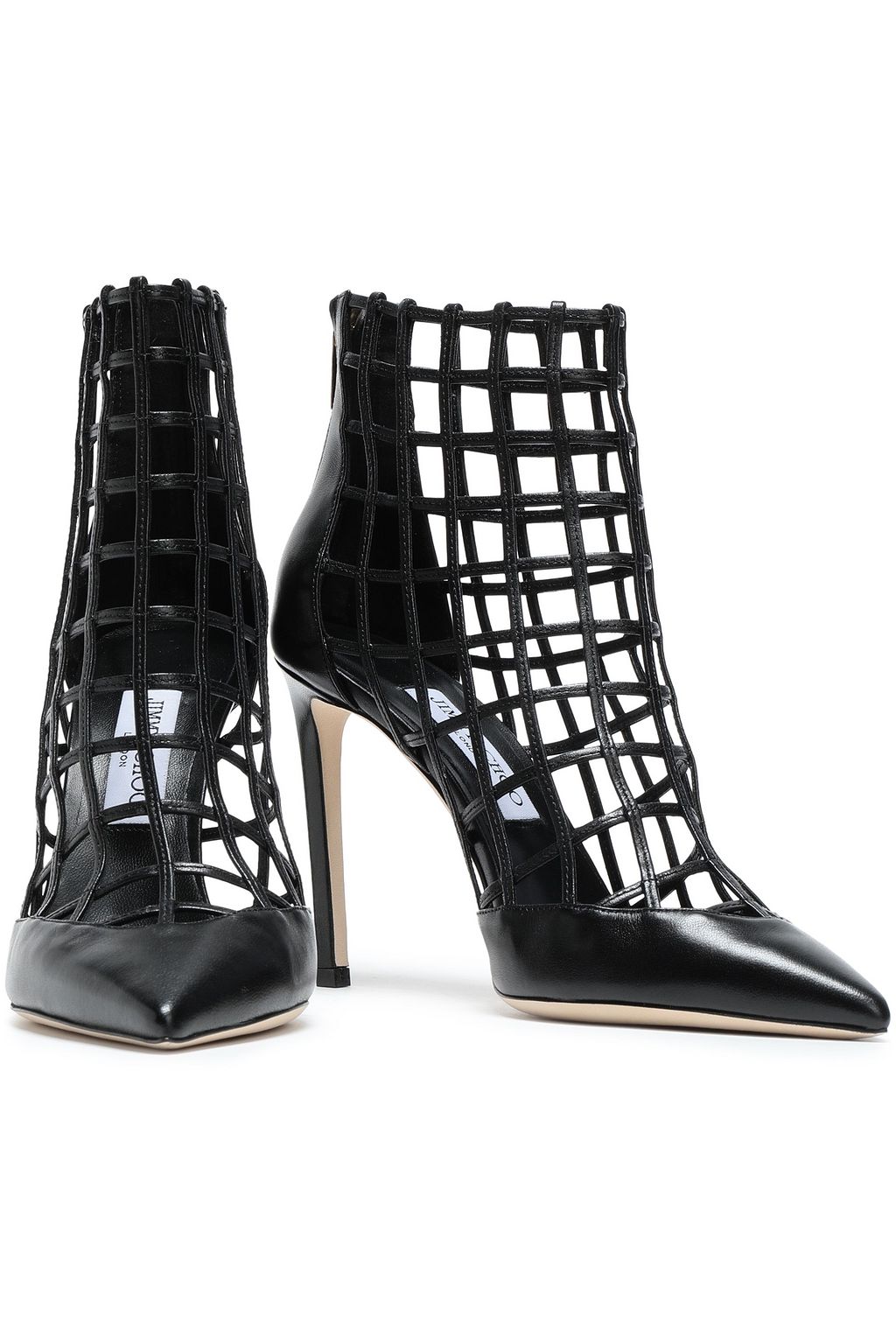 JIMMY CHOO Sheldon 100 caged leather ankle boots