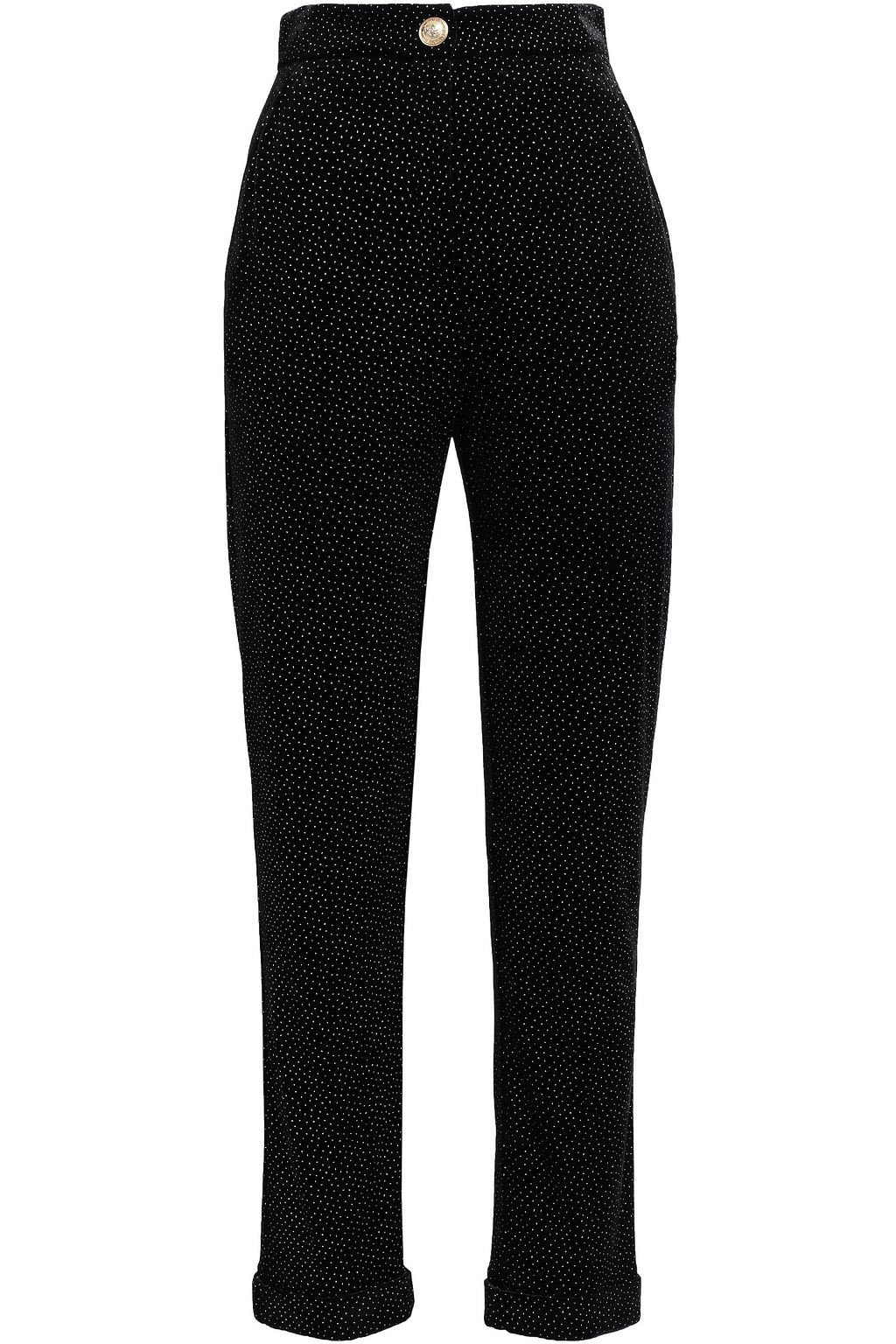 black velvet slim leg trousers