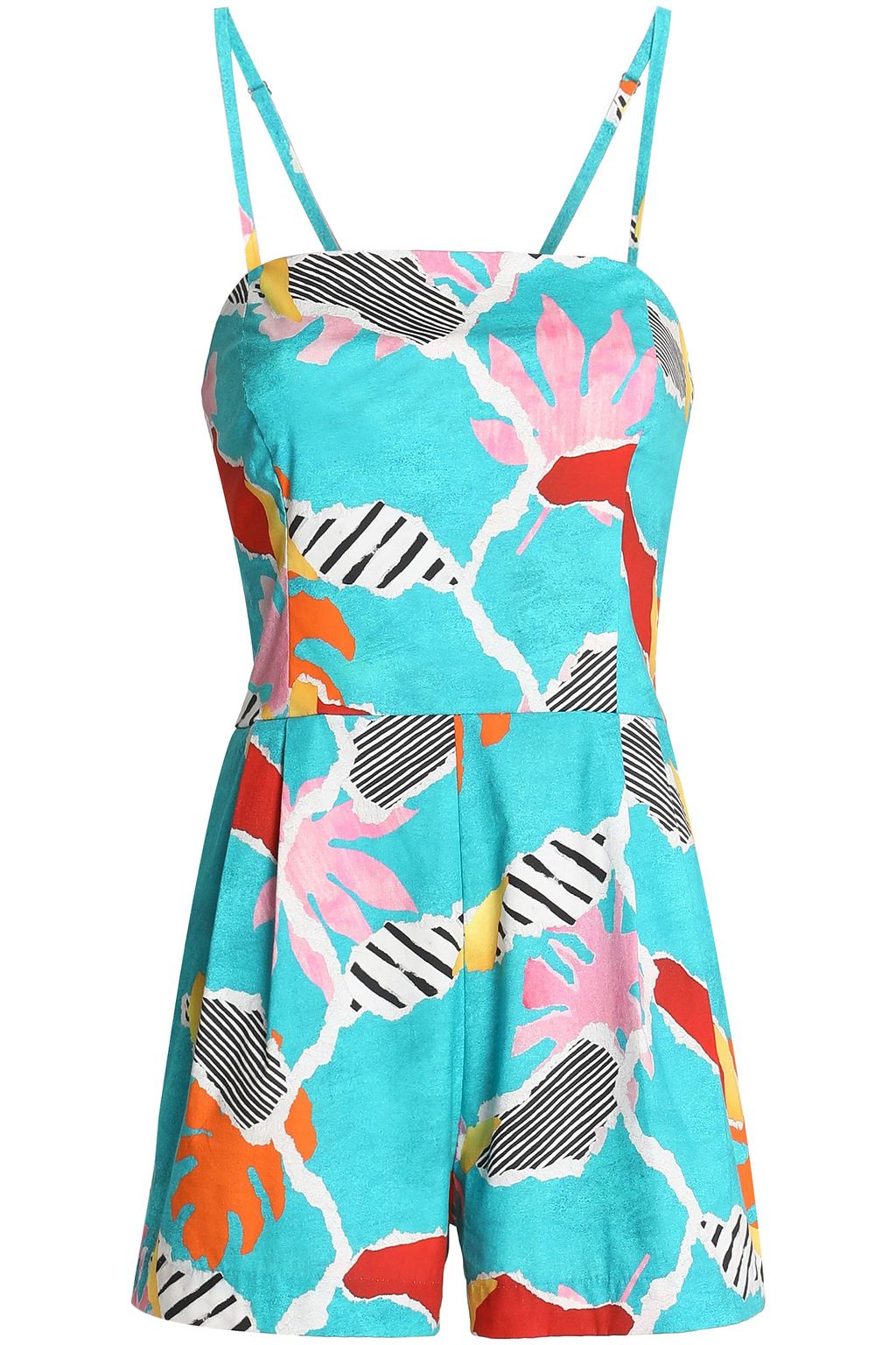 ISOLDA Pleated printed stretchcotton playsuit THE