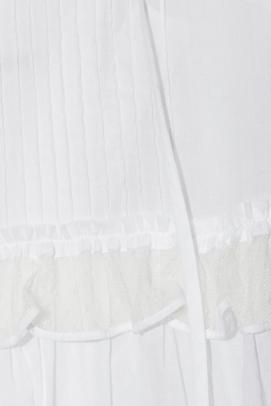 McQ Alexander McQueen Ruffled point d'espirit-paneled cotton mini dress