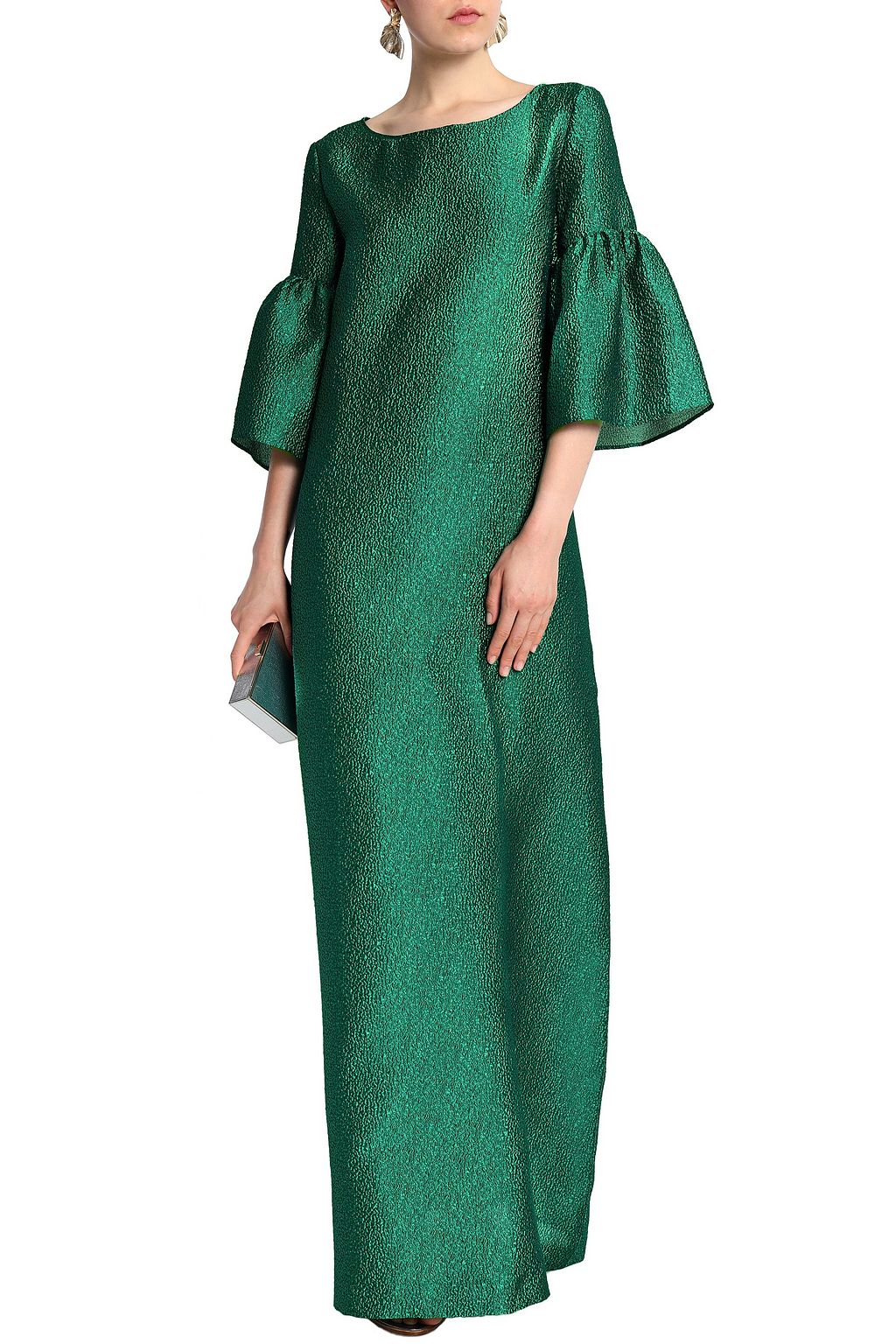 REEM ACRA Gathered mikado gown