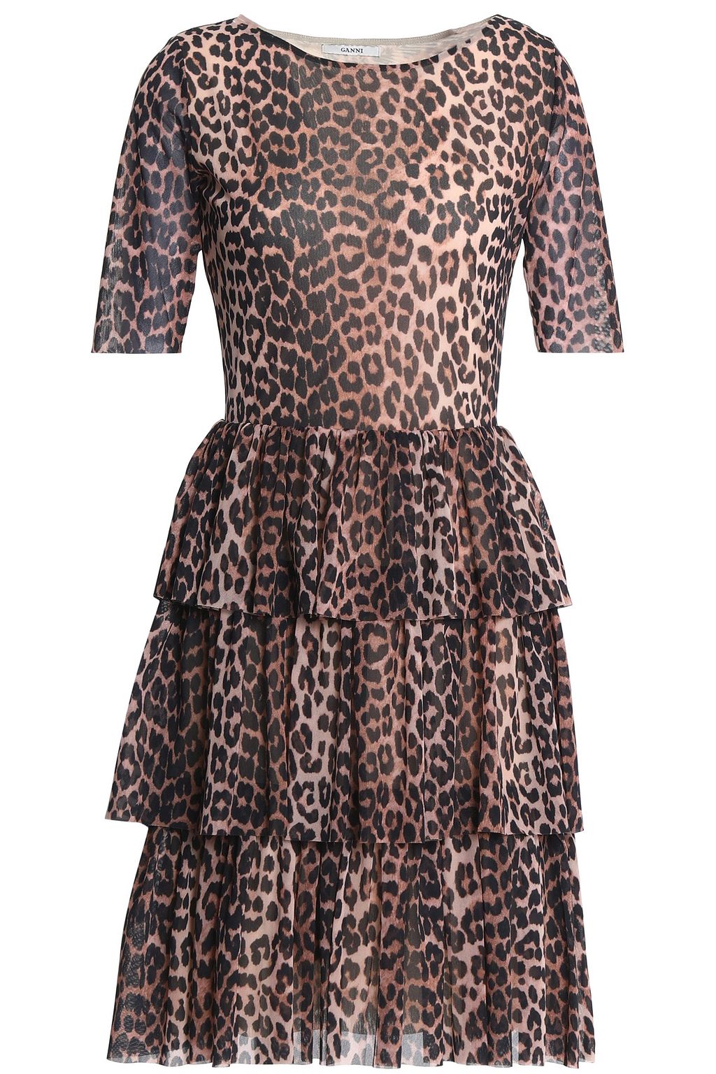 animal print mesh dress