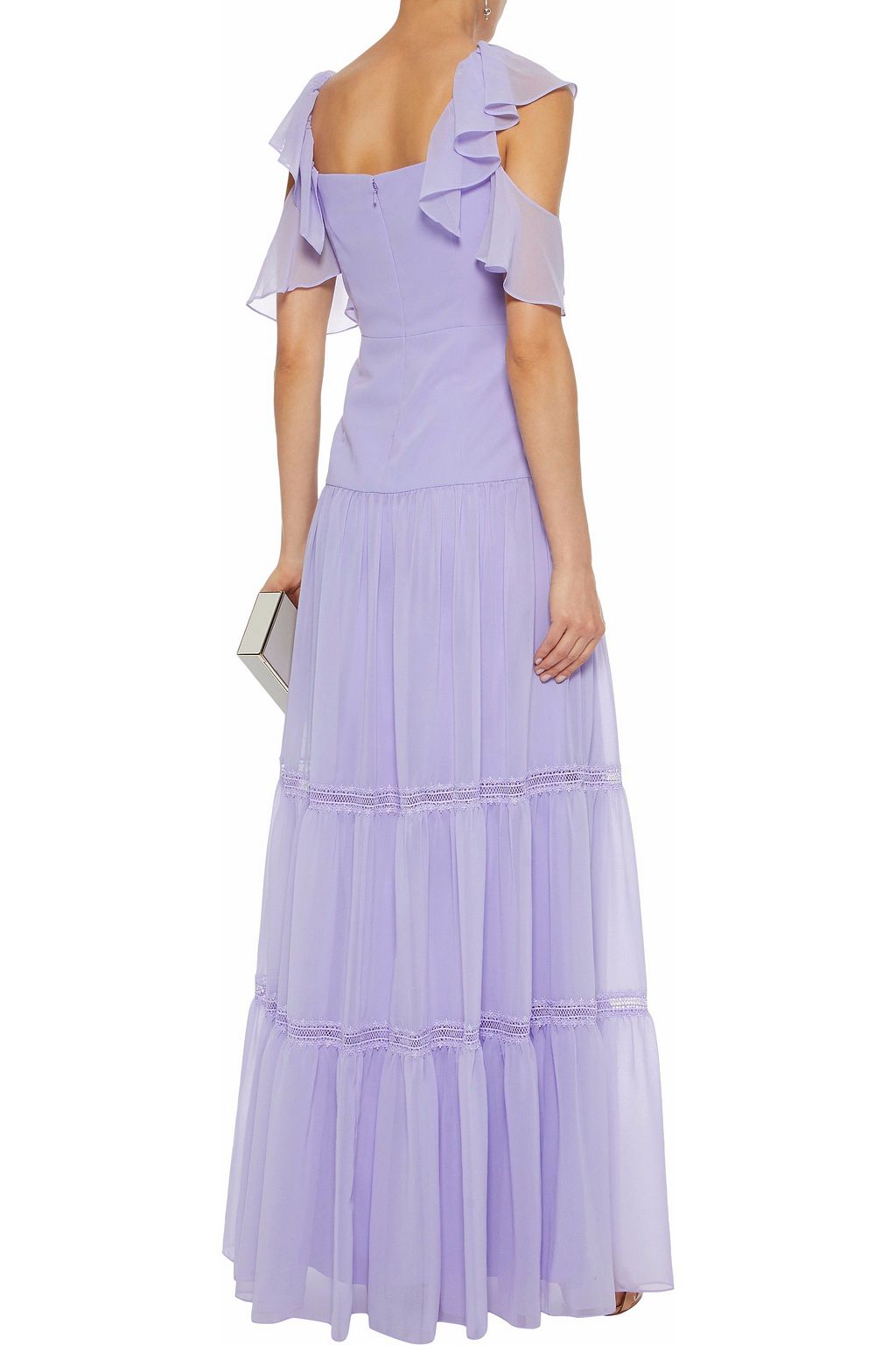 lavender cold shoulder dress