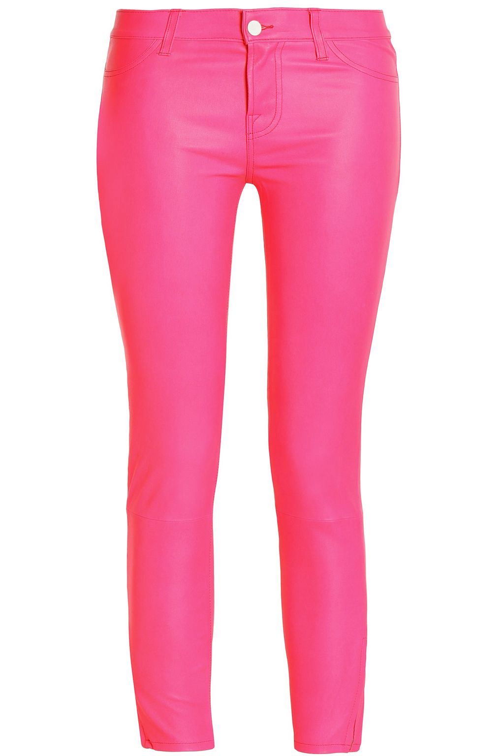 pink leather jeans