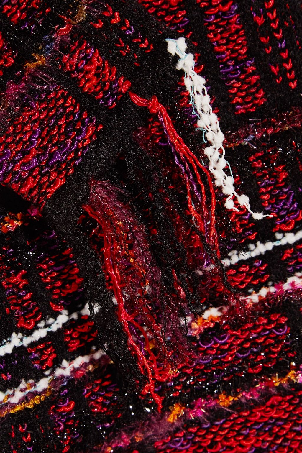 BALMAIN Frayed checked tweed mini dress