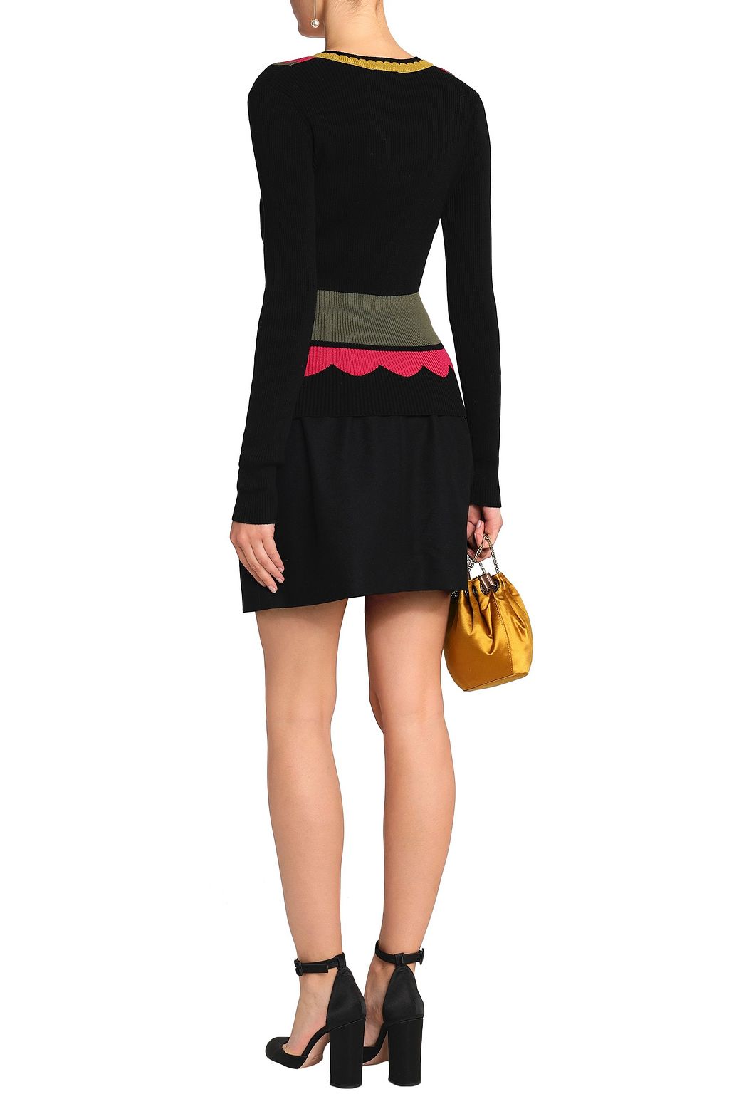 REDVALENTINO Ribbed cotton top