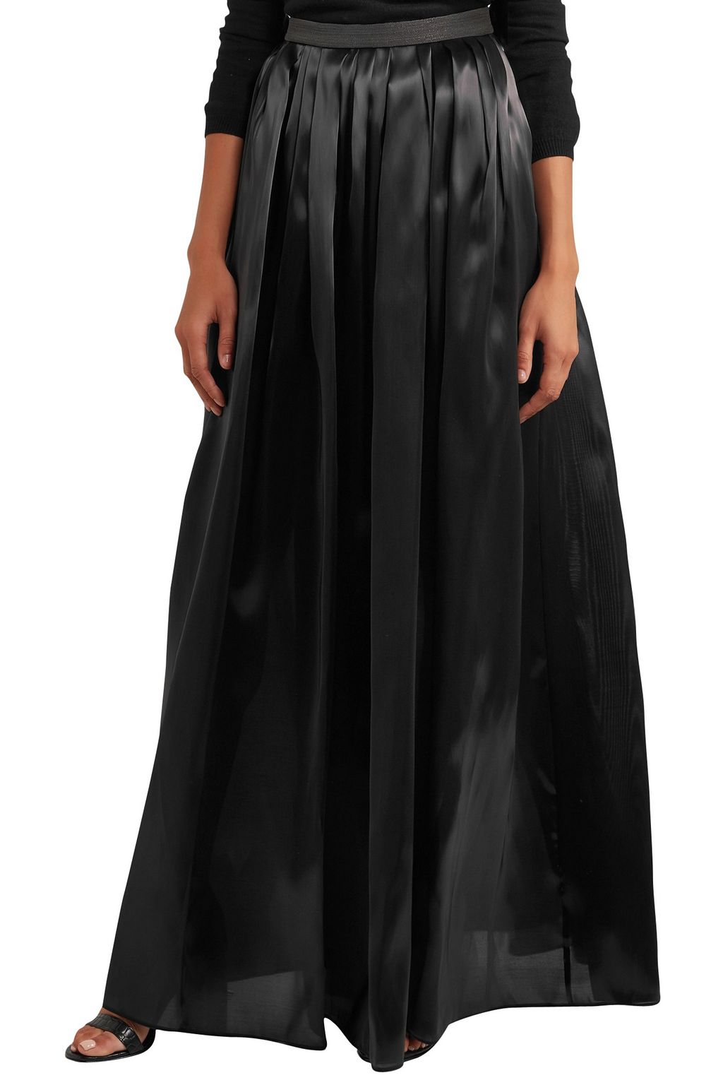BRUNELLO CUCINELLI Pleated organza maxi skirt
