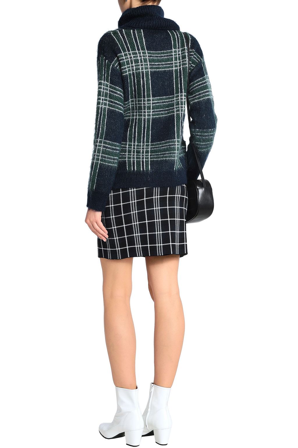 CLAUDIE PIERLOT Checked knitted turtleneck sweater
