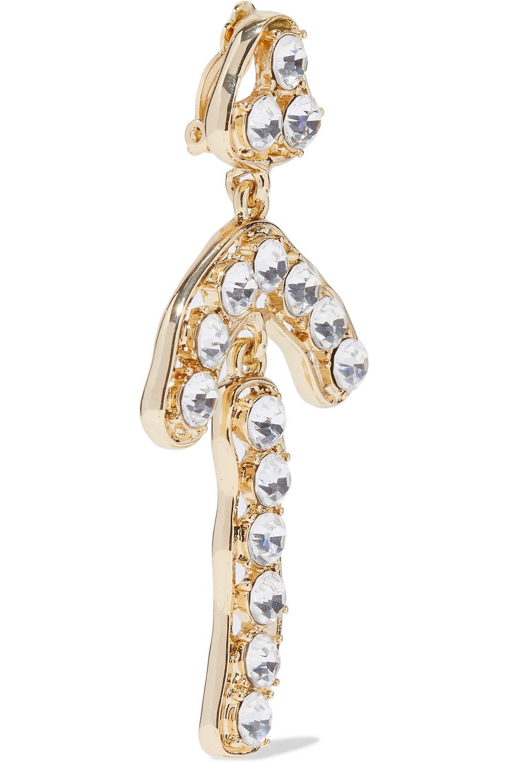 KENNETH JAY LANE Gold-tone crystal clip earrings
