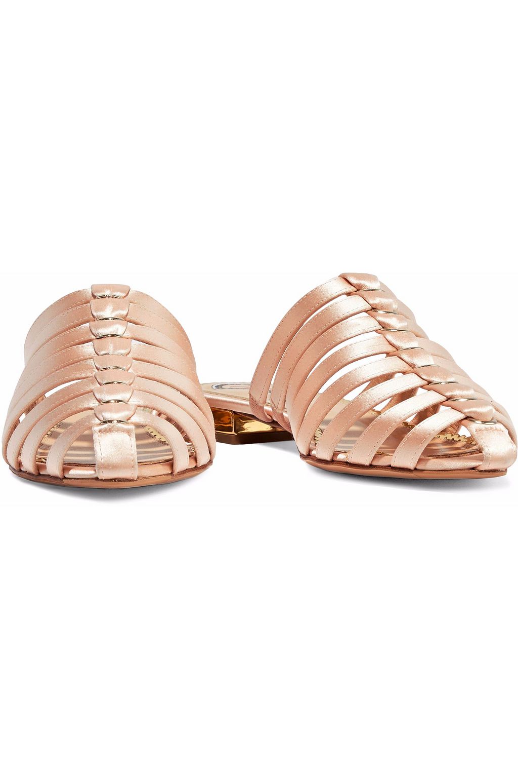 CHARLOTTE OLYMPIA Anya cutout embellished satin slippers