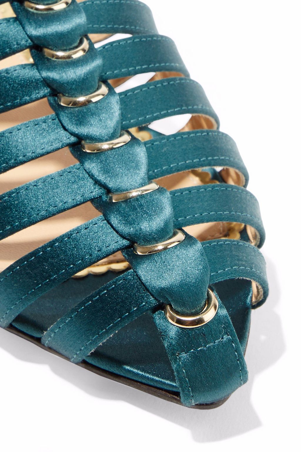 CHARLOTTE OLYMPIA Anya cutout satin slippers