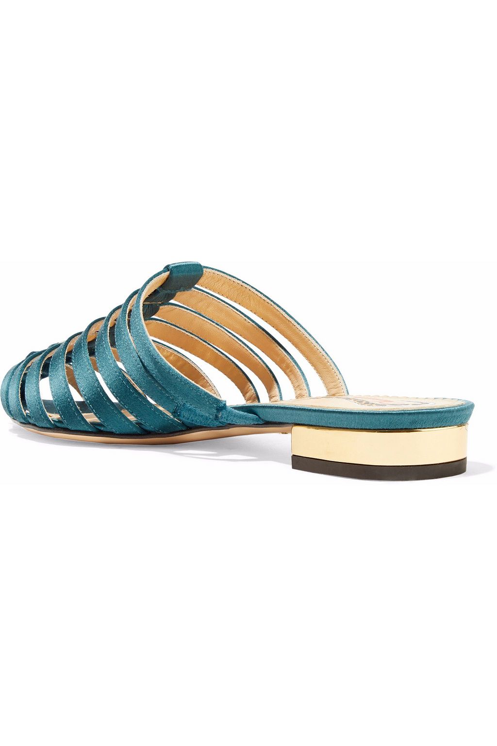 CHARLOTTE OLYMPIA Anya cutout satin slippers