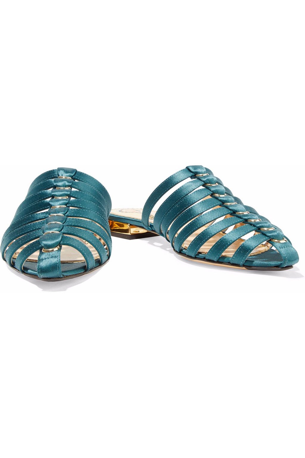 CHARLOTTE OLYMPIA Anya cutout satin slippers