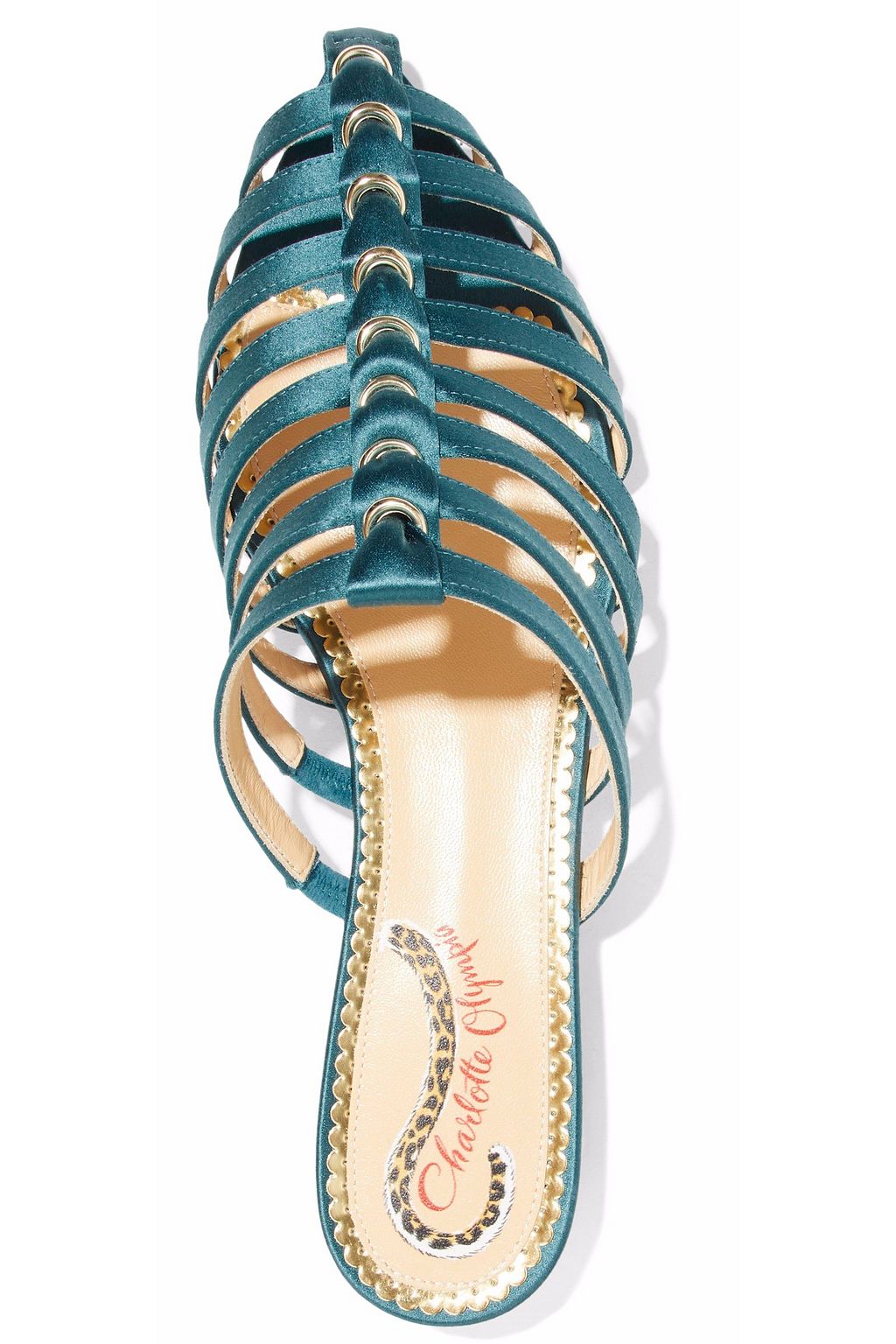 CHARLOTTE OLYMPIA Anya cutout satin slippers