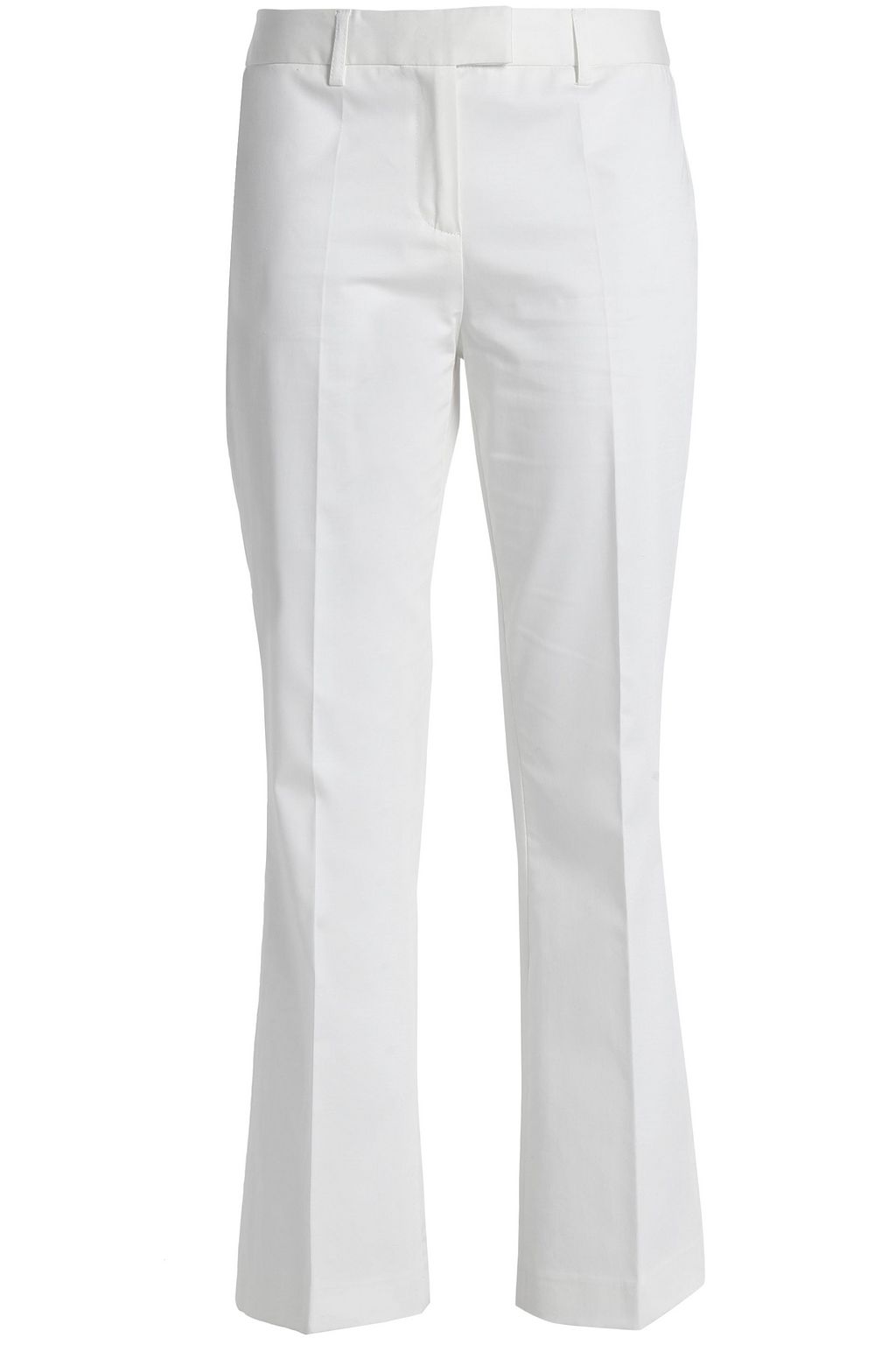 white cotton flare pants