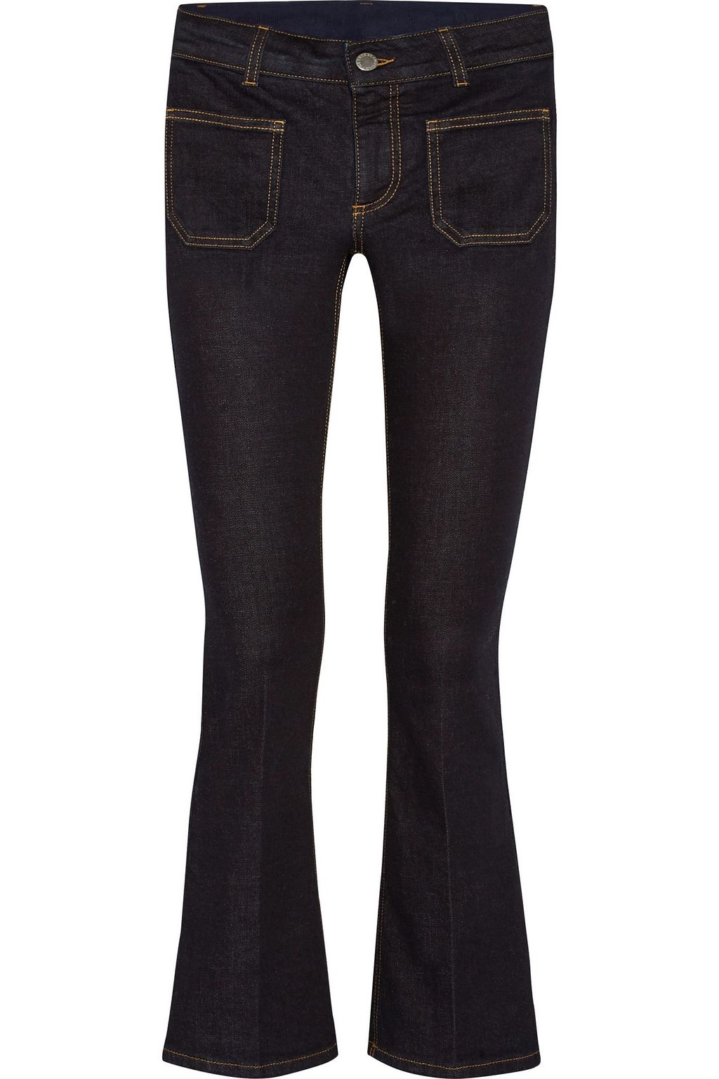 low rise kick flare jeans