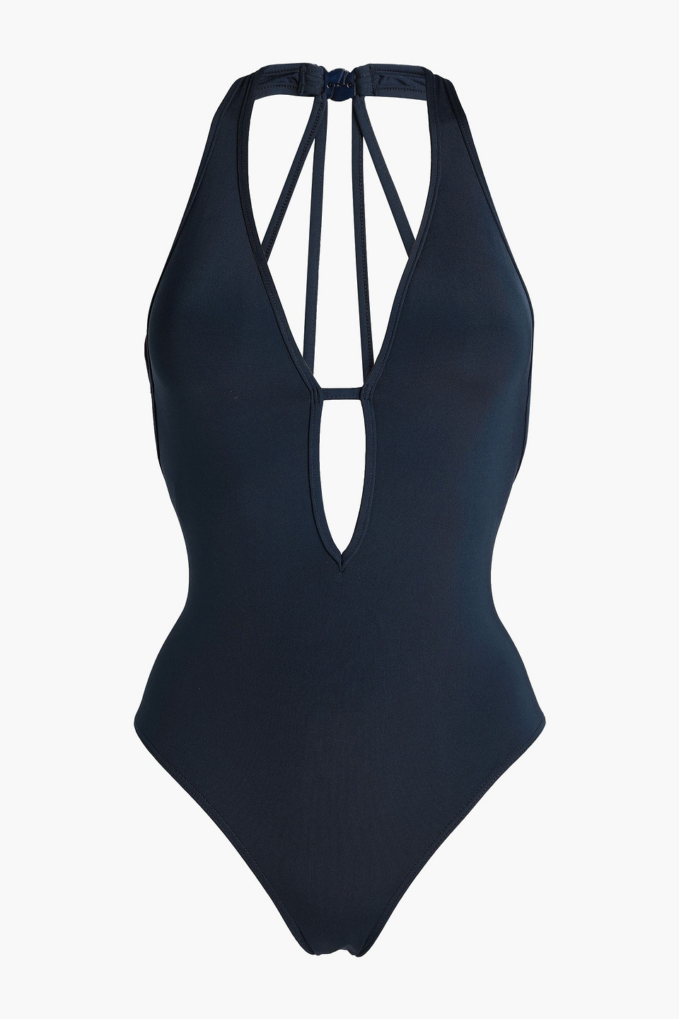 Jets Australia By Jessika Allen Woman Jetset Plunge Cutout Swimsuit Midnight Blue Size 10