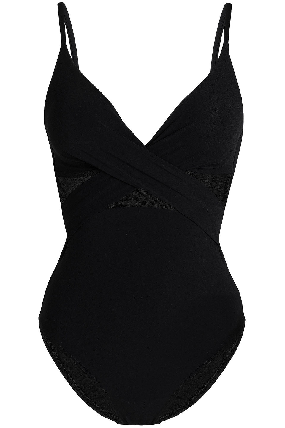 Jets Australia By Jessika Allen Woman Conspire Crossover Mesh-paneled Cutout Swimsuit Black Size 10