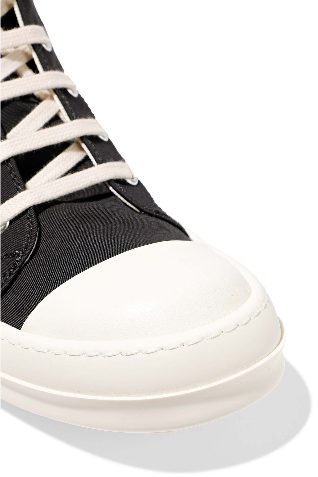 DRKSHDW BY RICK OWENS Rubber-paneled faille high-top sneakers
