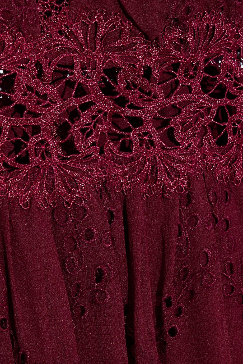 ZIMMERMANN Lace-trimmed broderie anglaise silk-chiffon midi dress