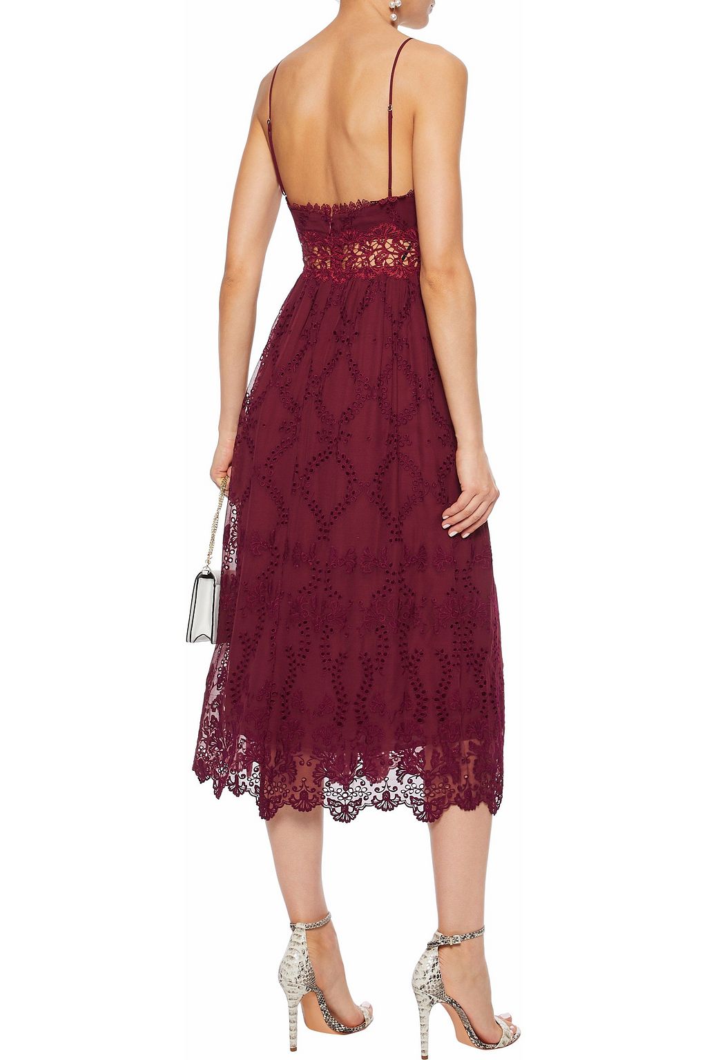 ZIMMERMANN Lace-trimmed broderie anglaise silk-chiffon midi dress