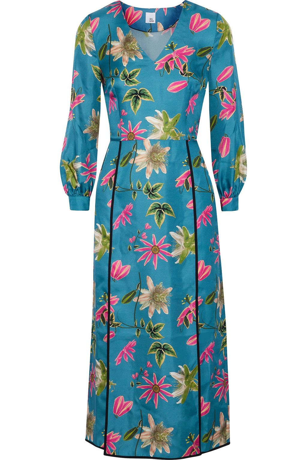 iris floral midi dress
