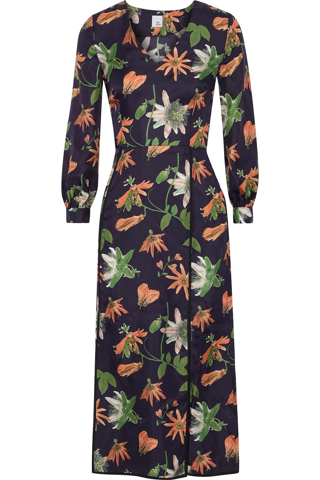 iris floral midi dress