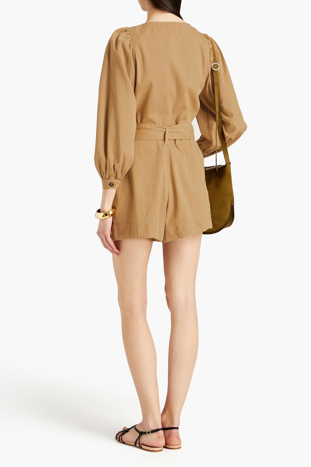 VANESSA BRUNO Belted stretch-cotton playsuit