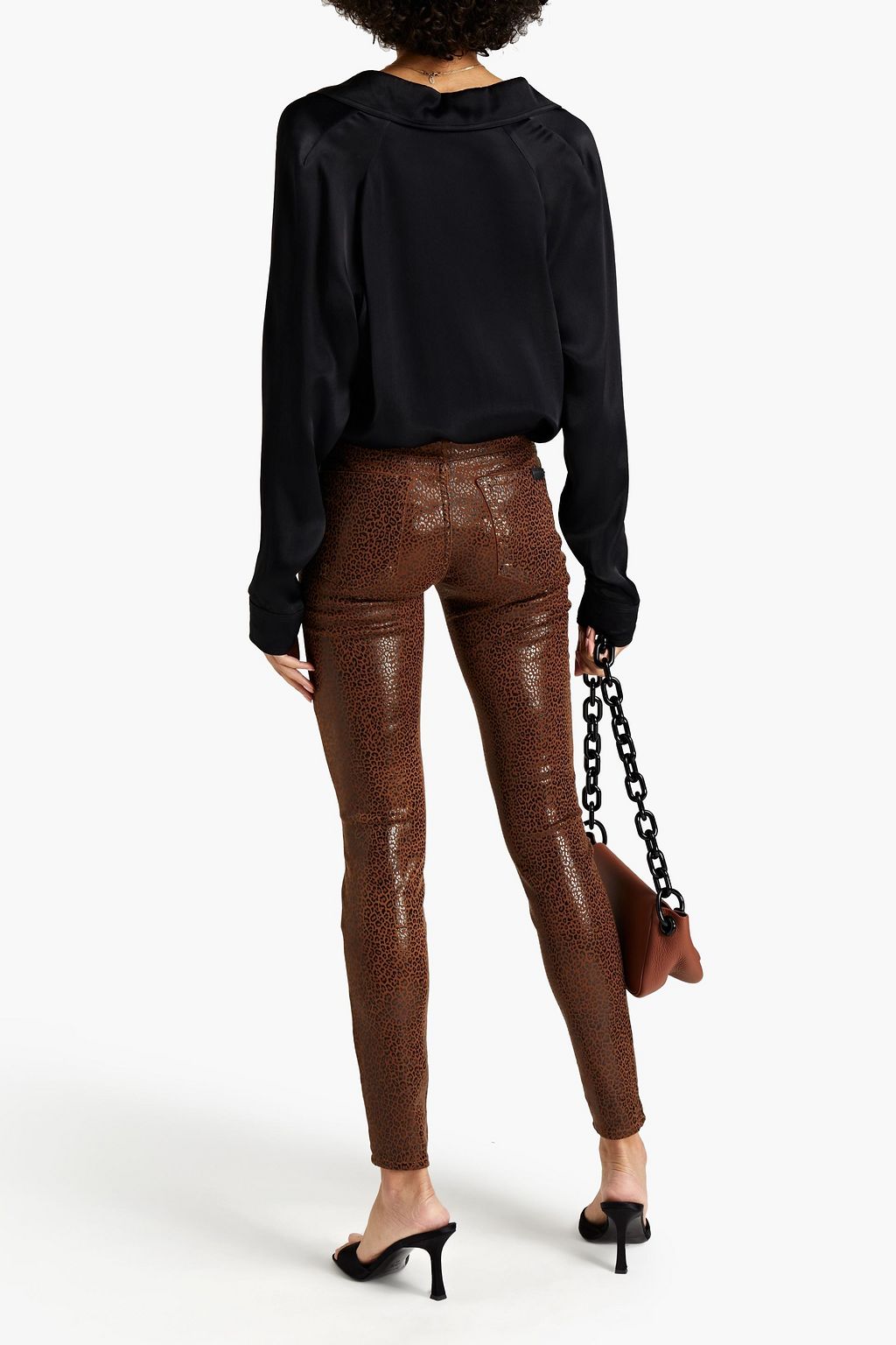 7 FOR ALL MANKIND HW Skinny coated mid-rise skinny jeans