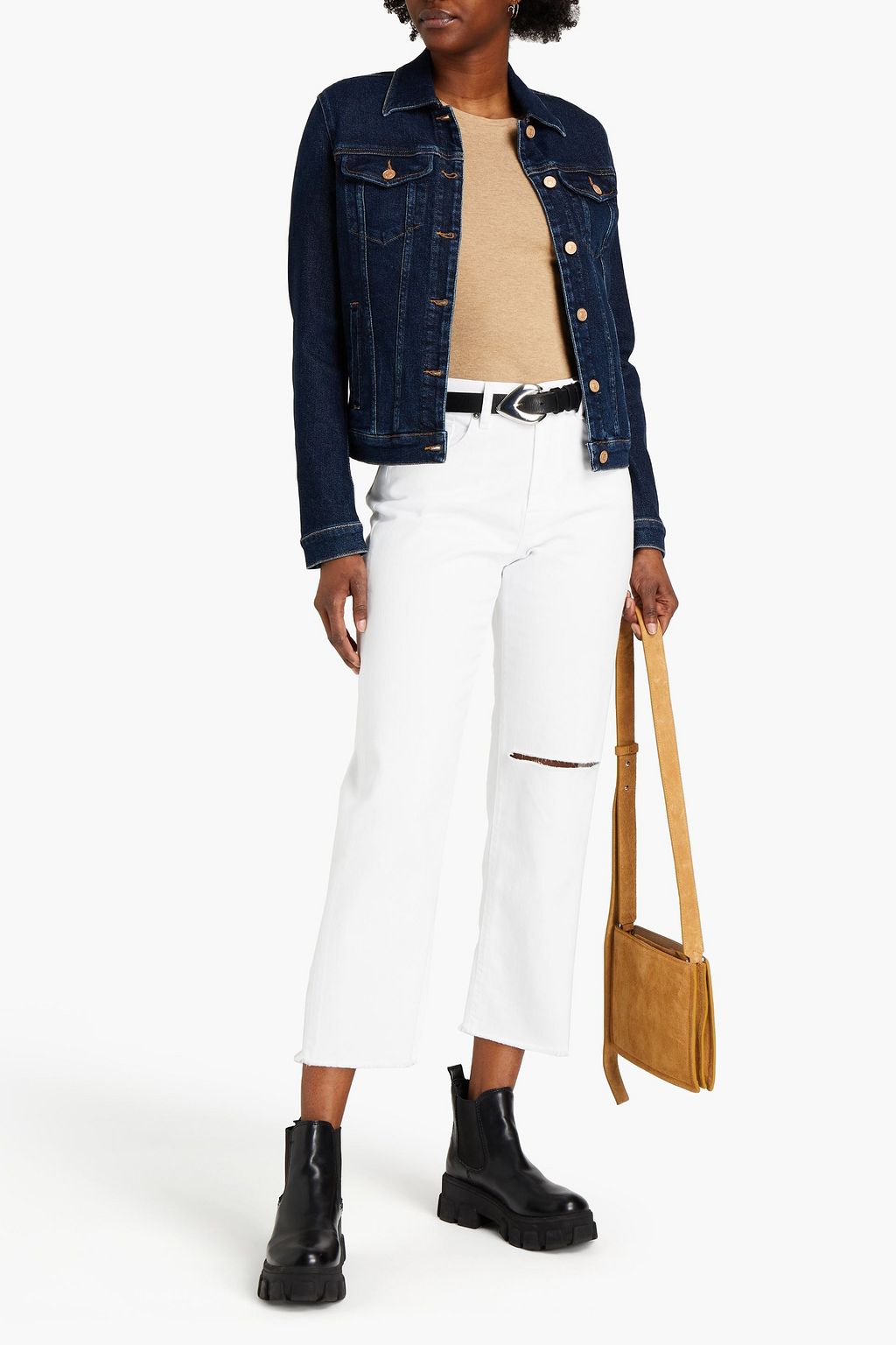 7 FOR ALL MANKIND The Modern cutout mid-rise straight-leg jeans