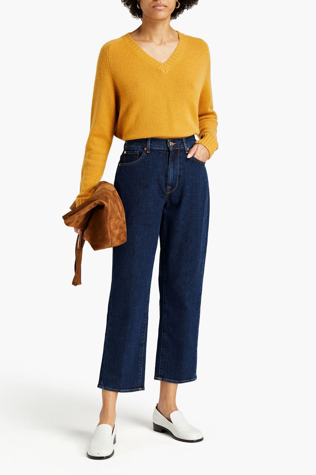 Dark denim Mid-rise straight-leg jeans 