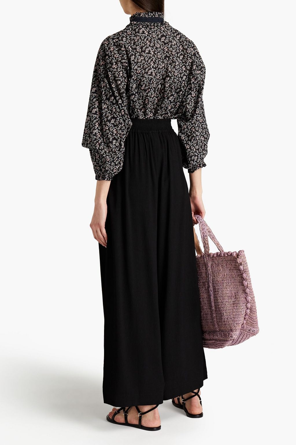 VANESSA BRUNO Nunes pleated stretch-crepe wide-leg pants