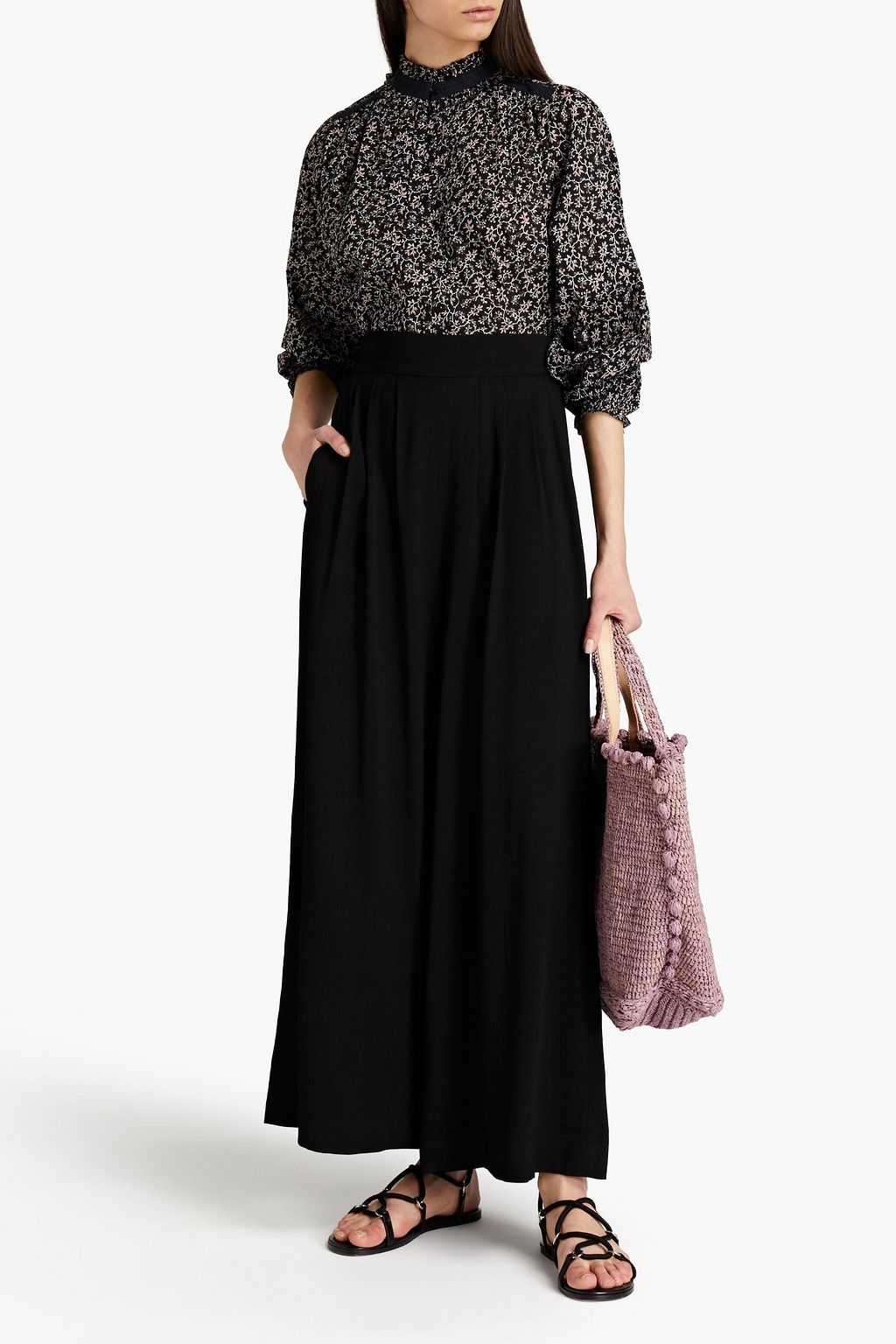VANESSA BRUNO Nunes pleated stretch-crepe wide-leg pants