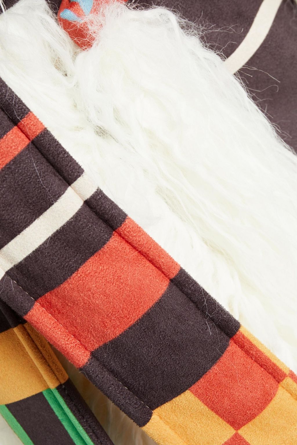 STELLA JEAN Belted printed faux shearling coat