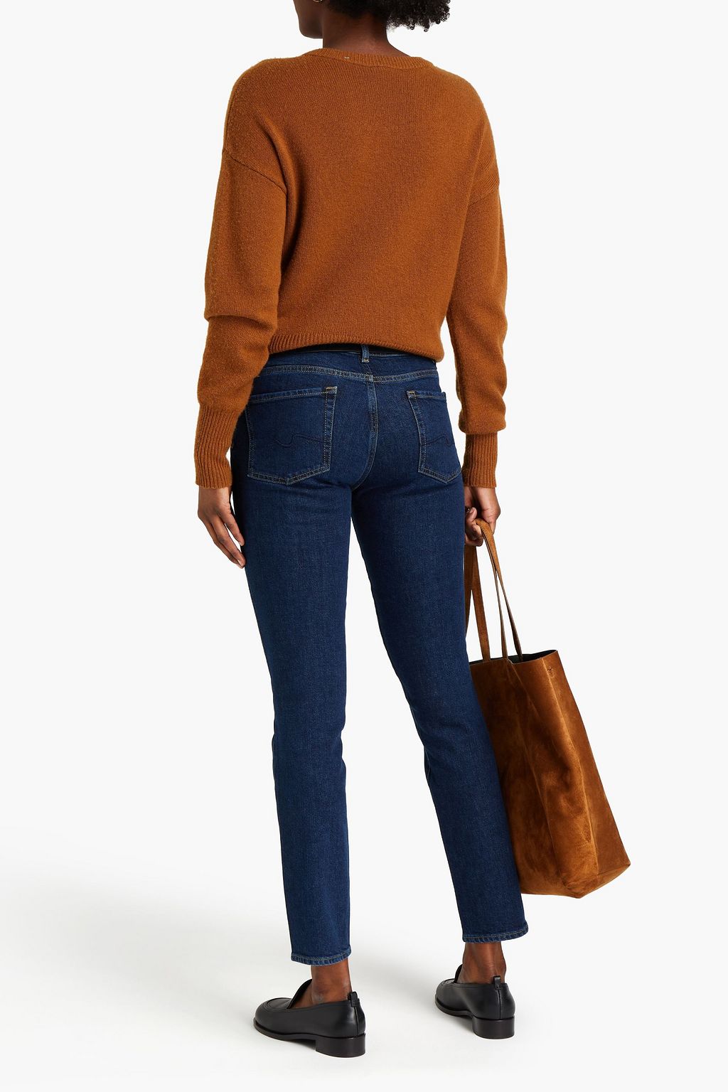 7 FOR ALL MANKIND Roxanne cropped mid-rise slim-leg jeans
