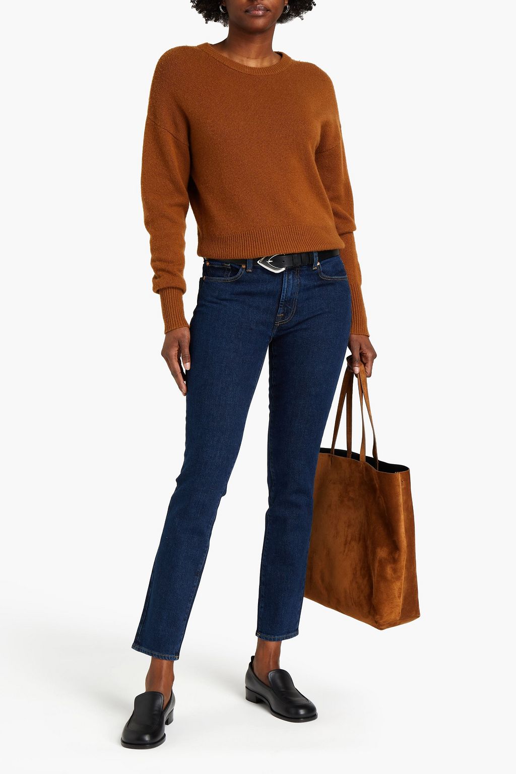 7 FOR ALL MANKIND Roxanne cropped mid-rise slim-leg jeans