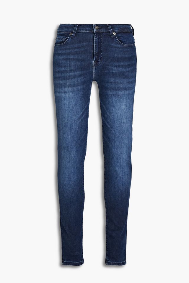 Faded mid-rise skinny jeans