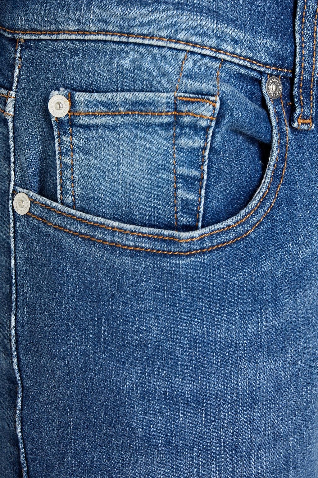 7 FOR ALL MANKIND Cropped faded mid-rise skinny jeans