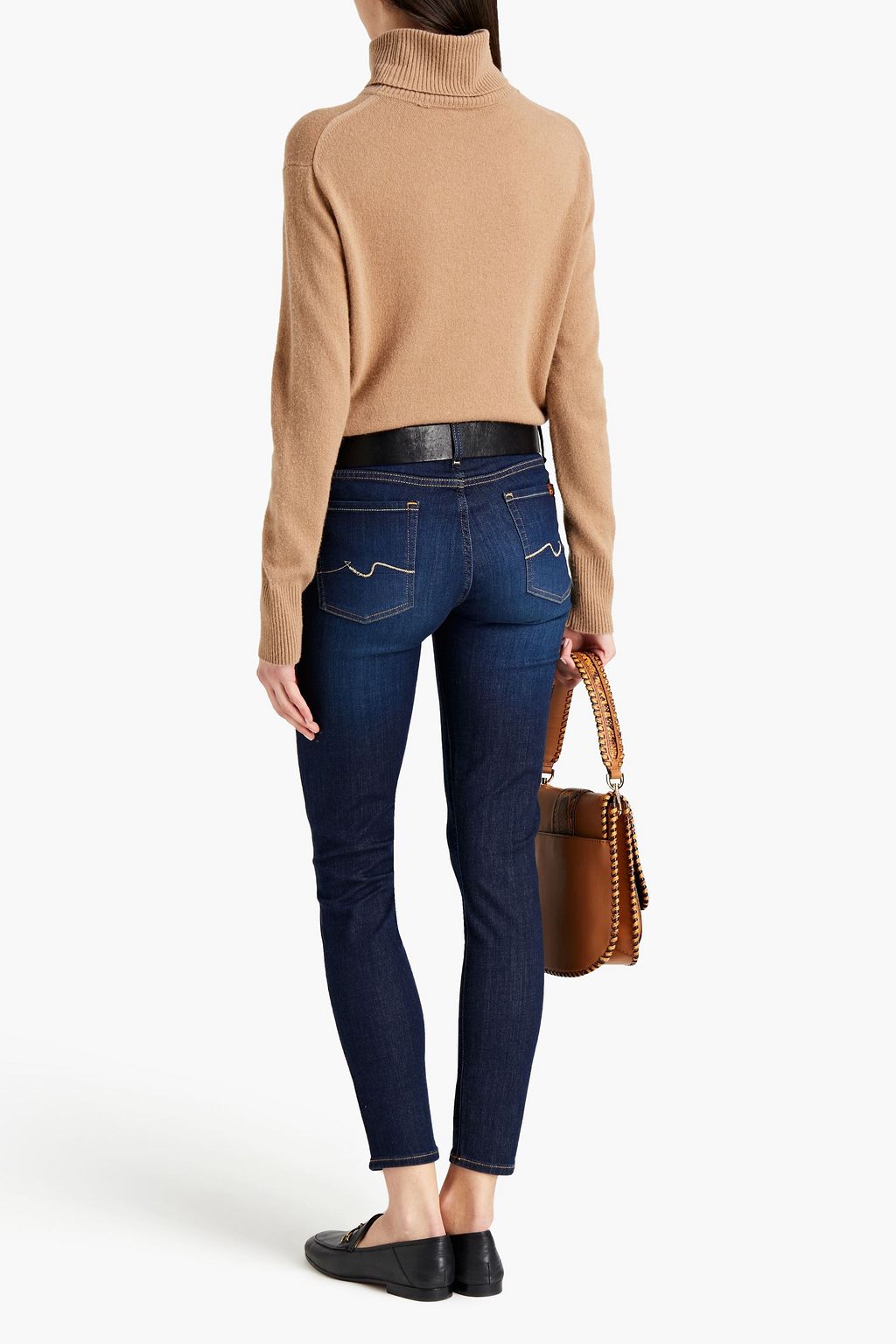 7 FOR ALL MANKIND The Skinny faded mid-rise skinny jeans