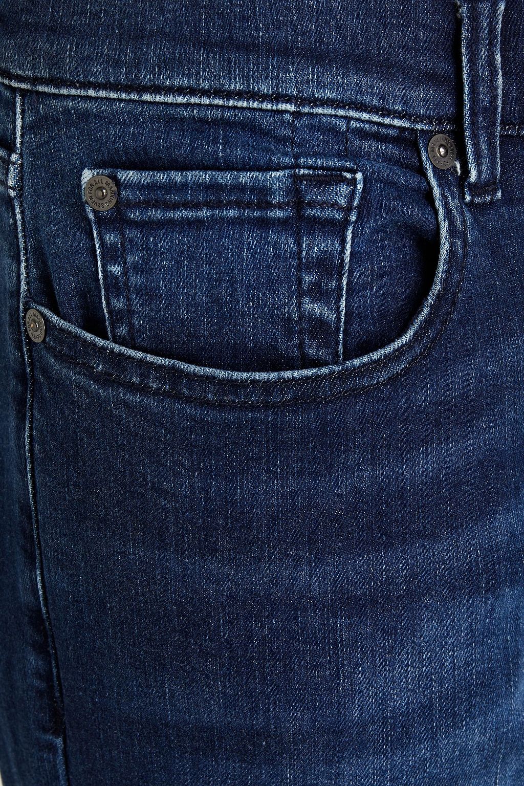 7 FOR ALL MANKIND 페이디드 하이라이즈 크롭 스키니 진