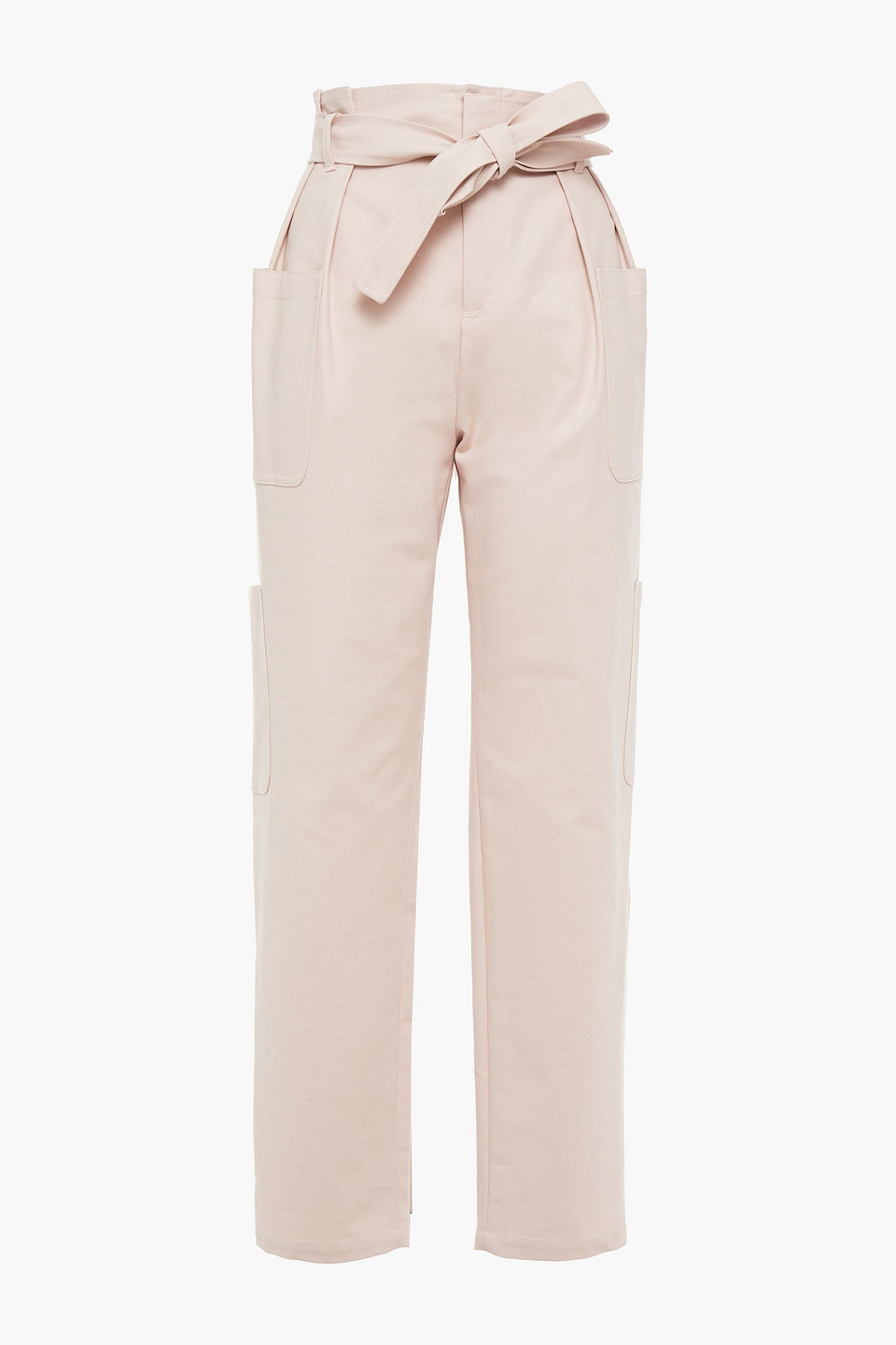 redvalentino - belted stretch-cotton tapered pants - pink - it 40