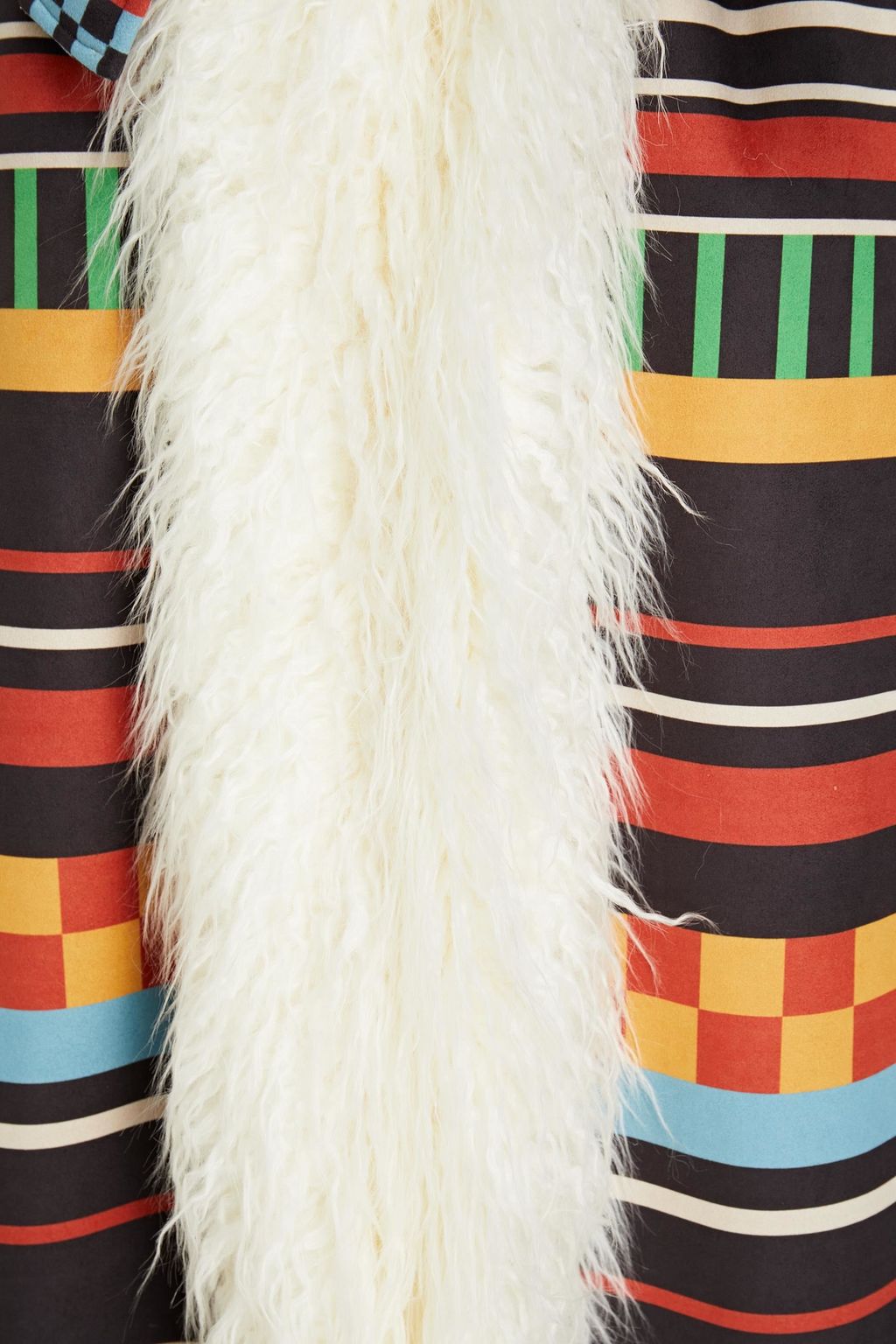 STELLA JEAN Belted printed faux shearling vest