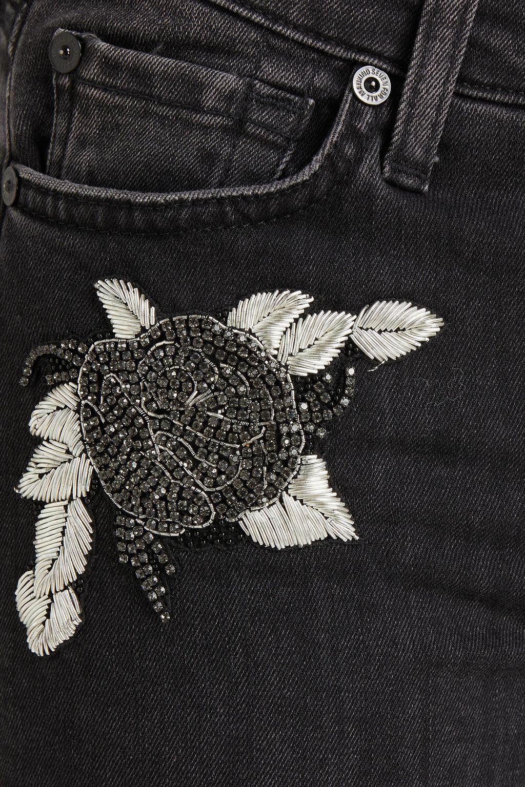 7 FOR ALL MANKIND Embellished mid-rise skinny jeans