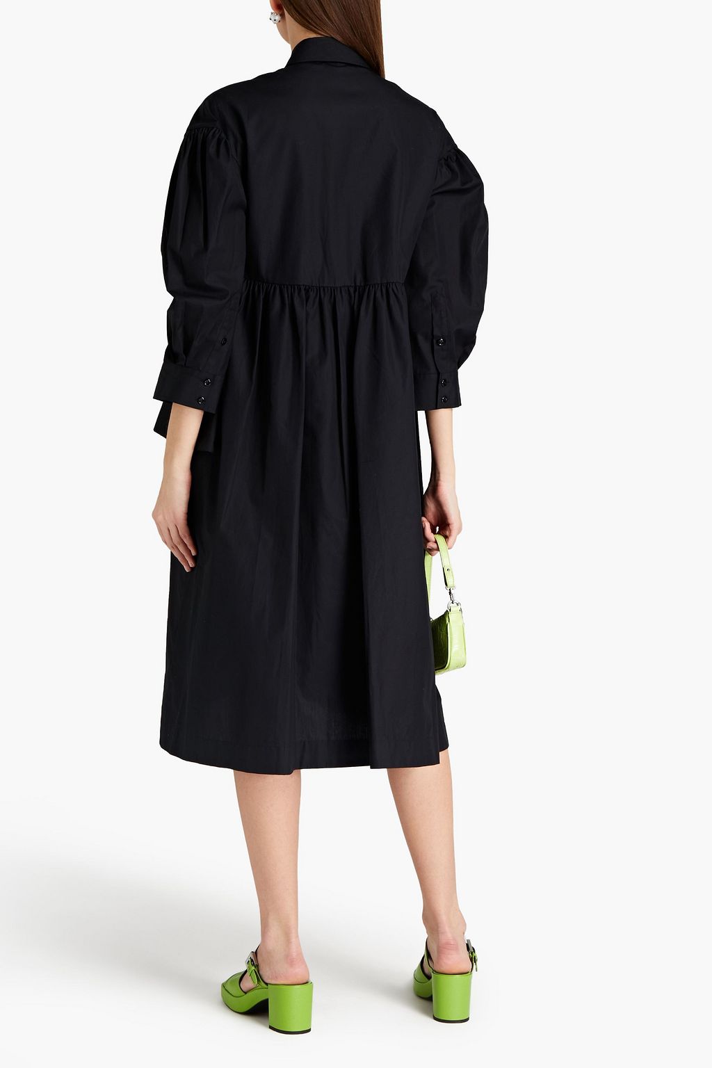 SIMONE ROCHA Oversized gathered cotton-poplin shirt dress