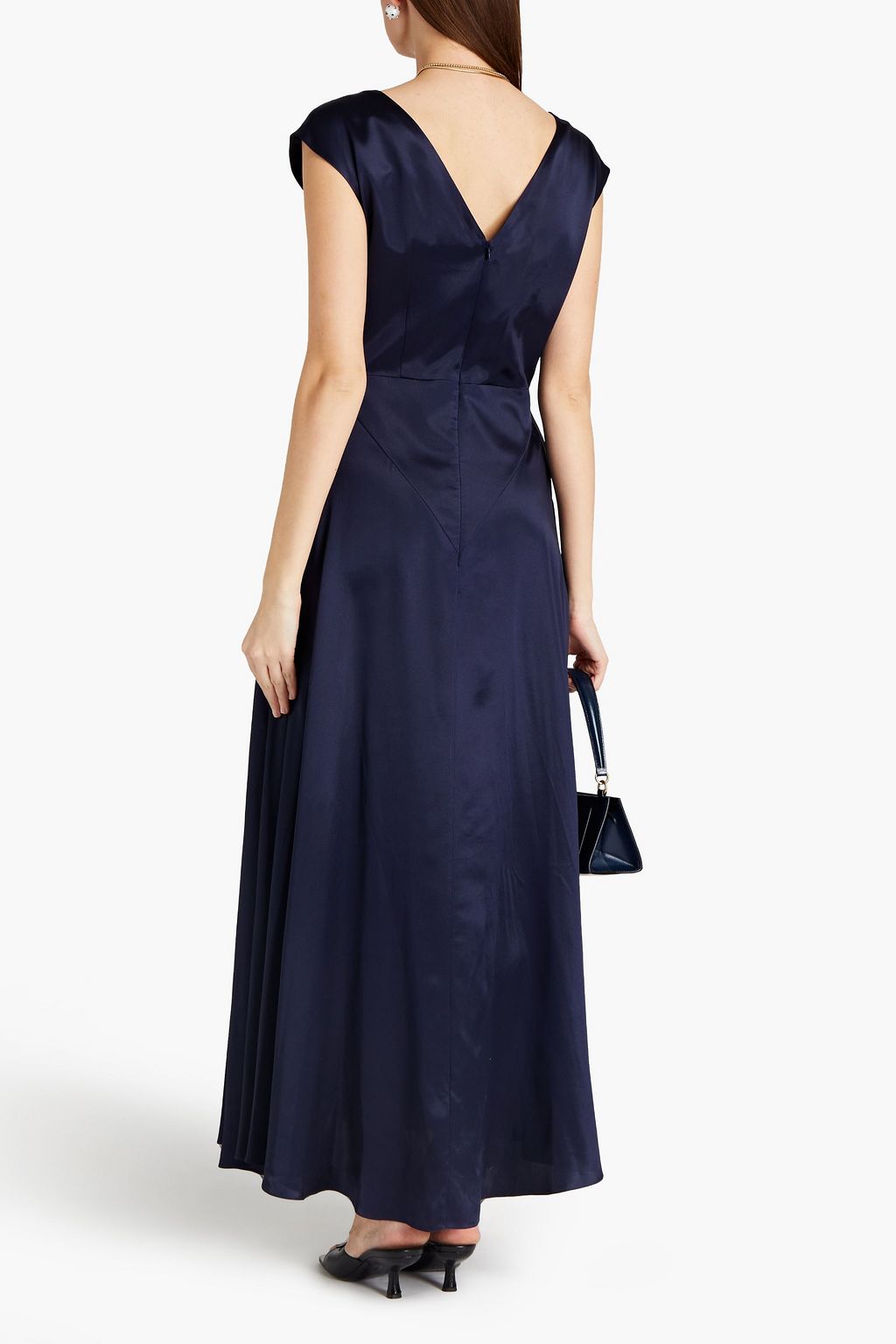 SIMONE ROCHA Pleated draped silk-satin maxi dress