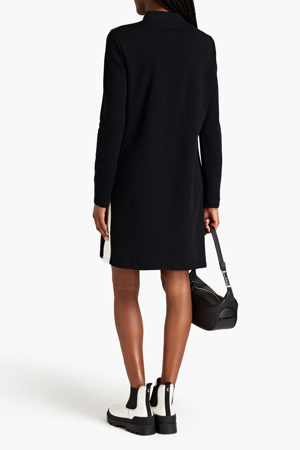 DKNY French cotton-blend terry mini dress