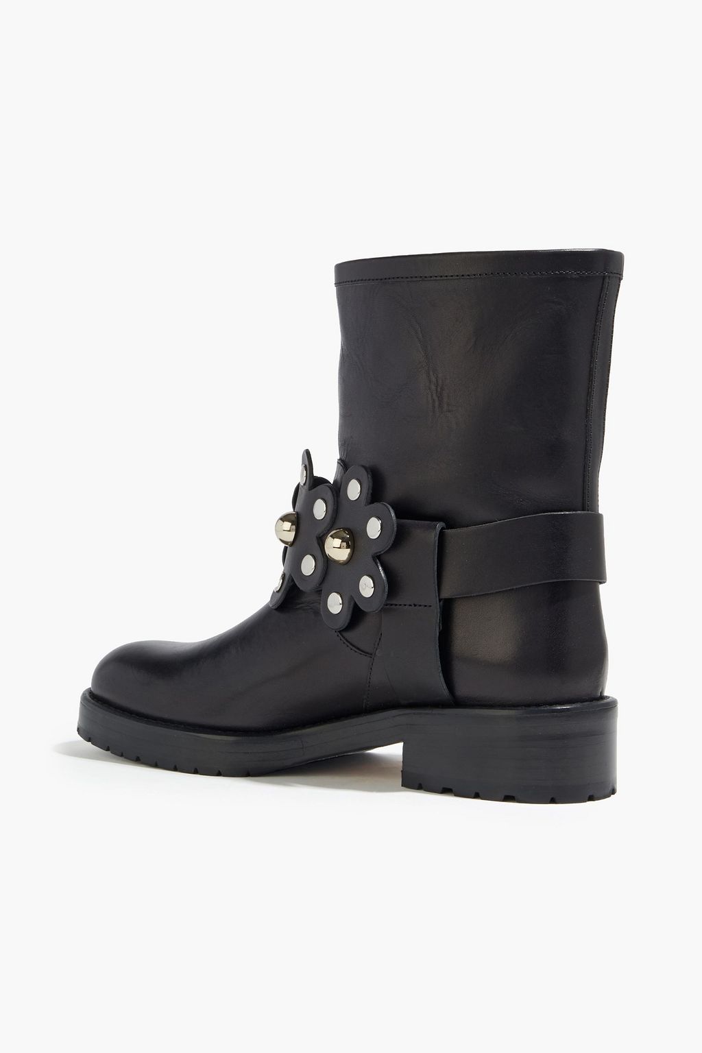 RED(V) Flower Puzzle studded laser-cut leather ankle boots