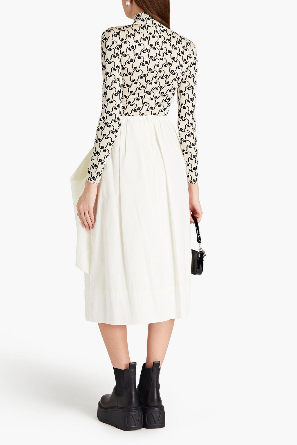 SIMONE ROCHA Bow-embellished cotton-poplin midi skirt