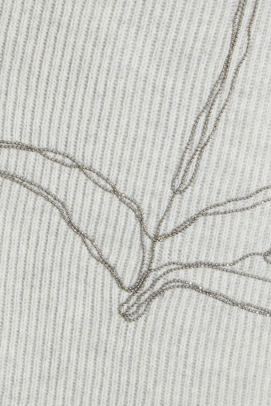 BRUNELLO CUCINELLI Bead-embellished ribbed cashmere cardigan