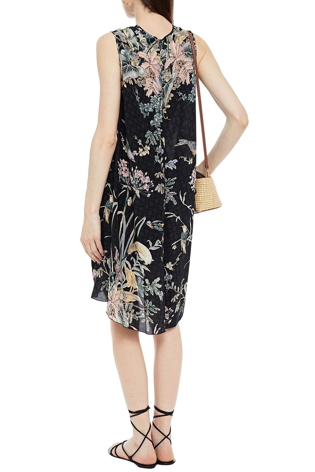 REDVALENTINO Printed silk crepe de chine dress